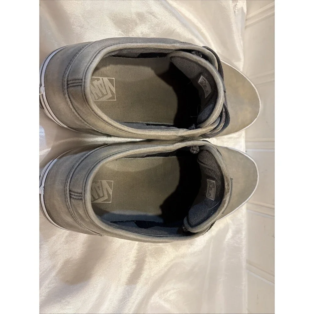VANS Men's Gray Canvas Sneakers Skateboarding Shoes Lace Up Size 13